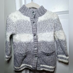 Tahari Baby Striped Cardigan with Gemstone Buttons (9-12 mo)